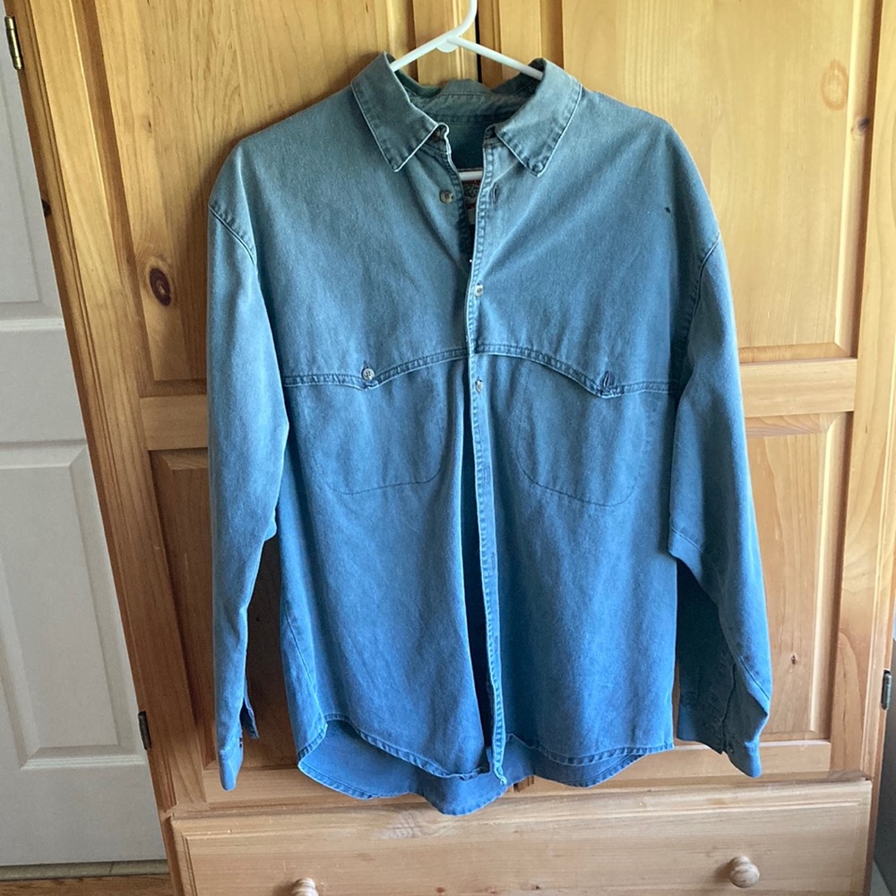 Denim Like Button Up